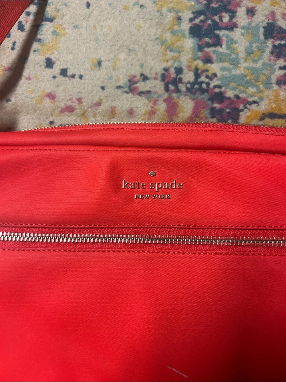 kate spade Red Nylon Crossbody Laptop Bag